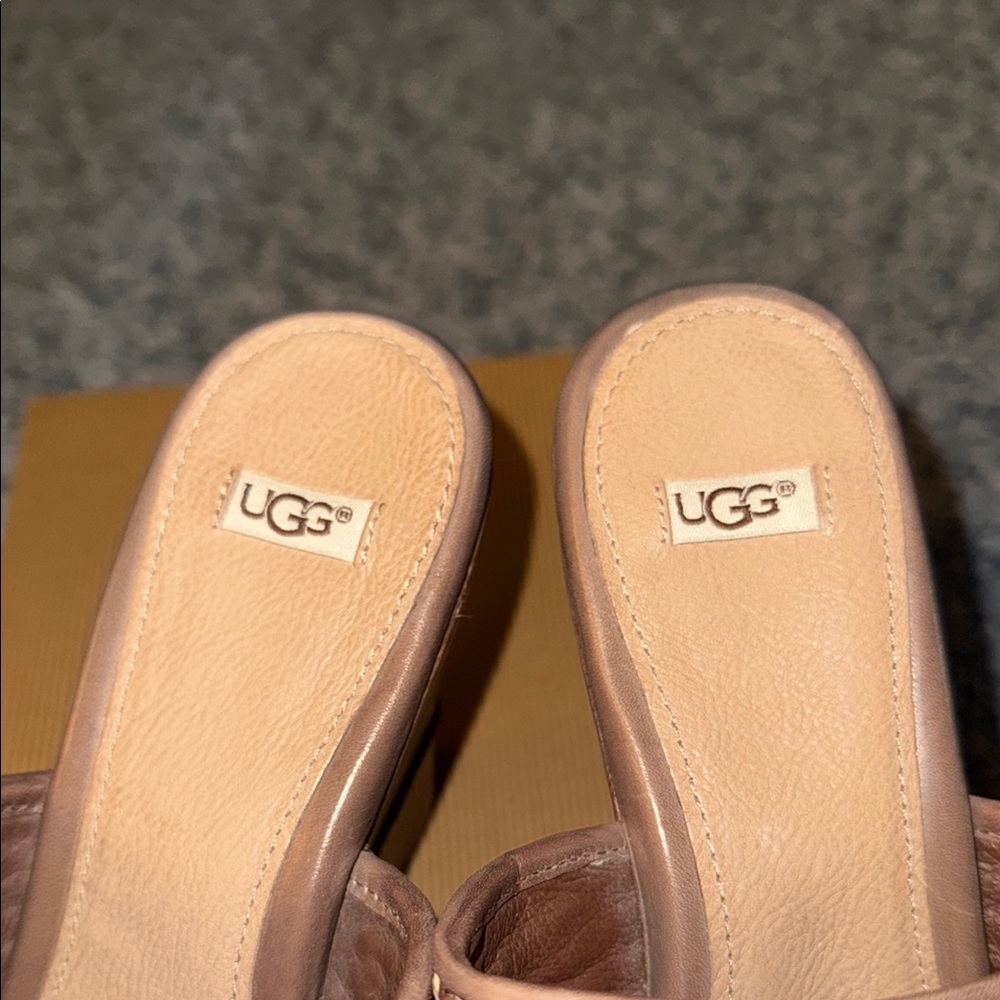 UGG Women's Brown Wedge Sandals Doha, Size 8, Brown - Picture 4 of 6